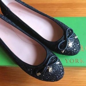 Kate Spade Black Glitter flats